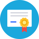 Blue Certificate Icon
